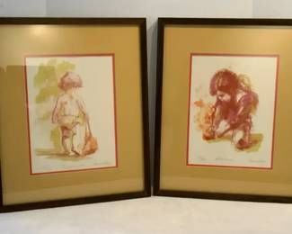 Two Numbered Colored Lithographs By Connie King