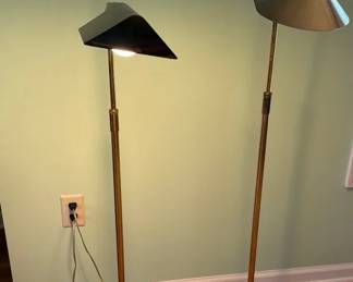 Two Vintage Brass Reading Lamps