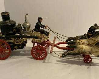 Cast Iron Horse Drawn Fire Pumper
