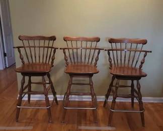 Three Ethan Allen Swivel Stools