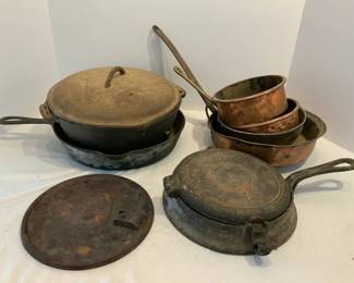 Cast Iron  Copper Pans Including Griswold
