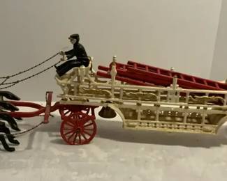 Cast Iron Hook  Ladder Fire Truck