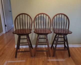 Three Thomasville Swivel Stools