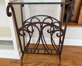 Metal  Glass Side Table