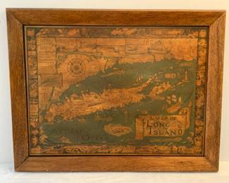Vintage Pictorial Map Of Long Island
