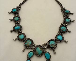  06 Squash Blossom Turquoise Necklace