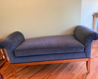  08 Velvet and Wood Settee