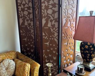 Carved 4 Panel Screen