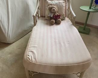 White Cane Chaise Lounge