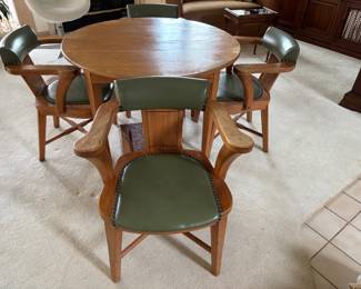 Mid-Century Table/Leather Chairs
