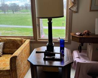 Vintage End Table, Lamp