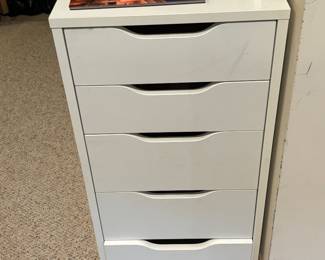 5-Drawer White File Cabinet