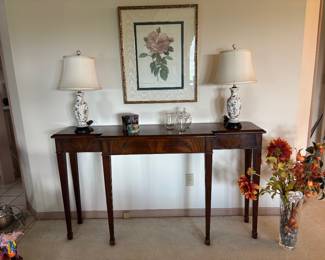 Hall Console, Asian Lamps, Artwork