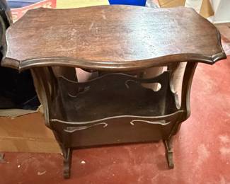 Vintage Side Table with Magazine Rack