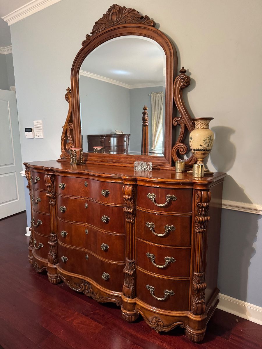 Pulaski: Approximately Dresser 74.0W x 42.0H x 20.0D plus Mirror 63.0W x 52.0H x 3.0D