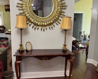 Lamps $20 each; SofaTable $60 W58" D16" 