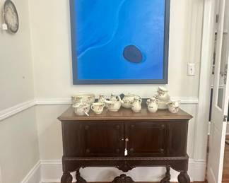 Small server - original oil on canvas - mid 20th C china