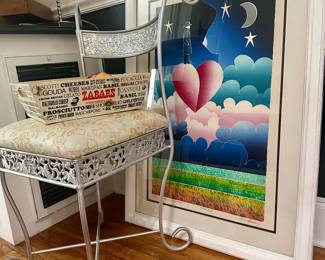 Odd metal chair - signed and numbered litho