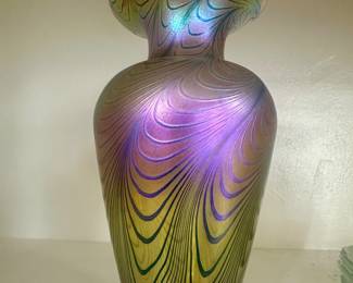 Art glass vase - signed on bottom