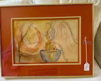 Watercolour and pen sketch