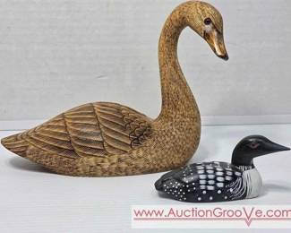 1 Hand Carved Swan by Howard Von Ruden
