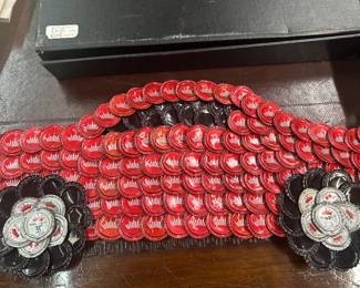 Tramp art bottle cap car