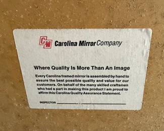 Carolina Mirror Company Ornate Gold Gilt Mirror