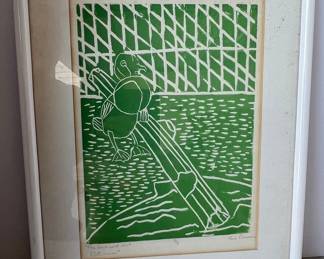 Kevin Damore "The Backward Duck" Linocut Print
