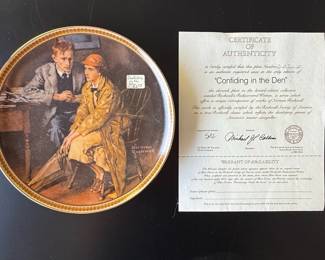 Norman Rockwell "Confiding in the Den" Collector Plate