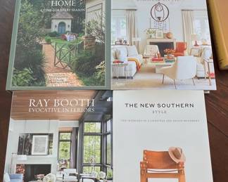 Collection of Interior Design Books by Ray Booth, James Farmer, Suzanne Kasler, and Bobby McAlpine