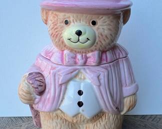 Pink Teddy Bear Style Cookie Jar
