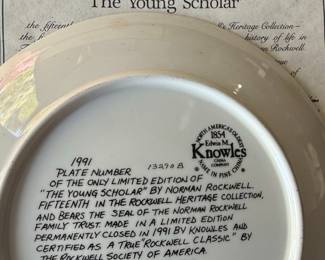 Norman Rockwell "The Young Scholar" Collector Plate