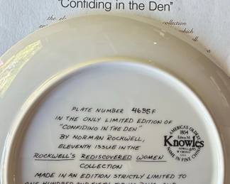 Norman Rockwell "Confiding in the Den" Collector Plate