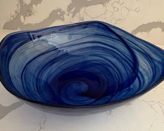 Badash Hand Blown Swirl Art Glass Bowl