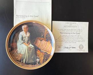 Norman Rockwell "Reminiscing in the Quiet" Collector Plate by Edwin M. Knowles