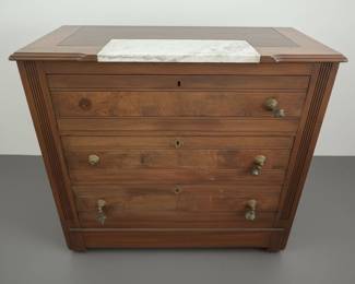 Eastlake Style Marble Top Commode