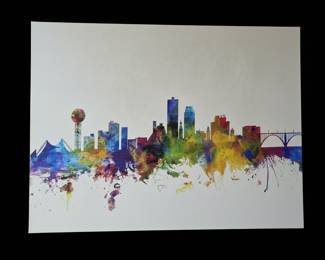 Knoxville Skyline Watercolor Art Print