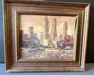 Richard H. Gove Style Cityscape Oil Painting