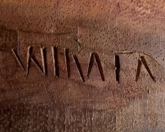 Wooden Abstract Sculpture "The Thinker" Style