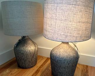 Speckled Ceramic Gourd Table Lamps (Pair) - StyleCraft