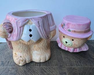 Pink Teddy Bear Style Cookie Jar