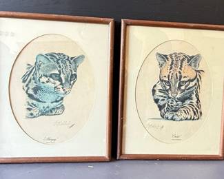 Guy Cohleach "Margay" and "Ocelot" Lithographs (Set of 2)