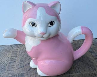 Applause Inc. Pink and White Cat Teapot
