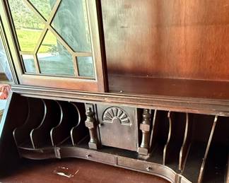 Chippendale Style Mahogany Secretary Desk with Ball and Claw Feet