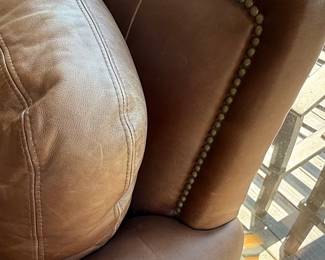 Ethan Allen Brown Leather Loveseat