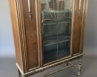 Victorian Style Walnut China Cabinet