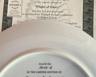 John Glenn 'Flight of Glory' Collector Plate