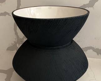 Black Ceramic Hourglass Form Vase Style