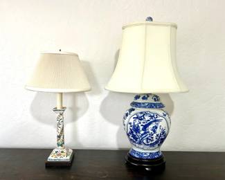 Frederick Cooper Lamps Floral $65 - Blue & White $115