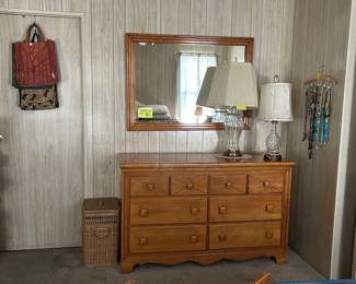 MCM chest of drawers and mirror (sell with MCM dresser)